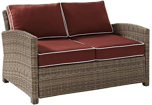 Crosley Furniture Bradenton Wicker Outdoor Loveseat, 2-Person Patio Couch for