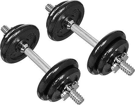 Amazon Basics Adjustable Barbell Lifting Dumbbells Weight Set...