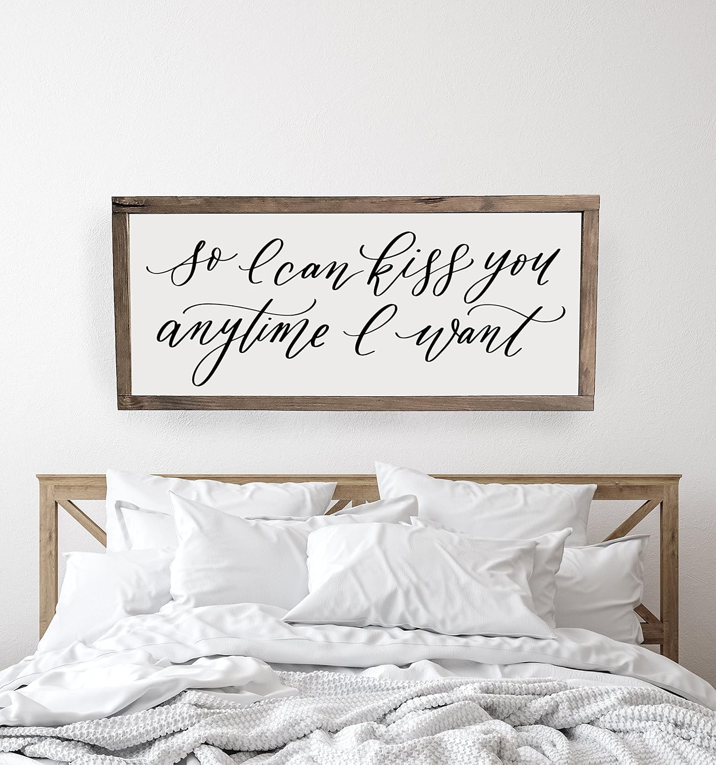 master bedroom sign, so I can kiss you anytime I want, master bedroom decor, wall decor, bedroom wall art, wood framed signs