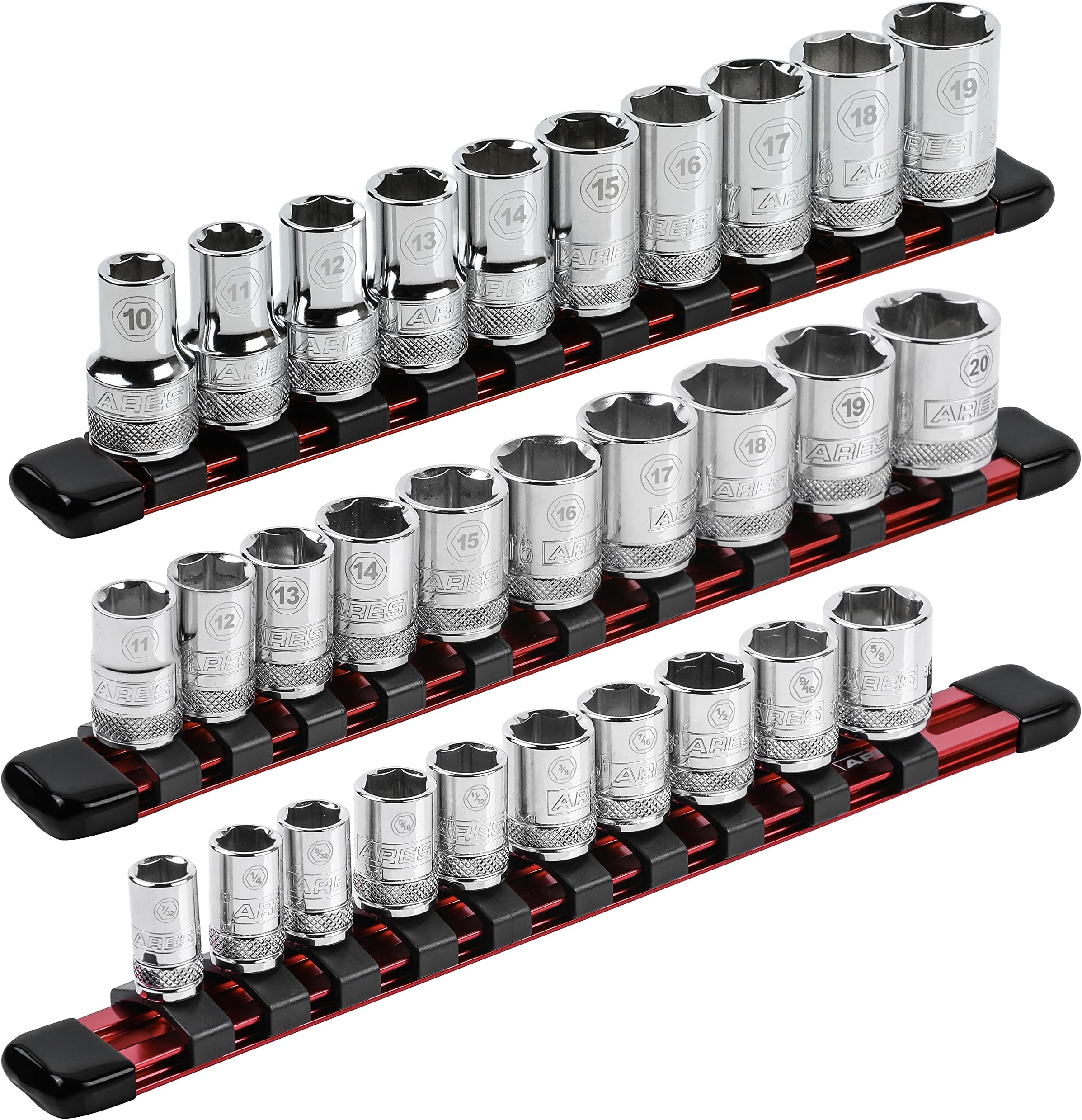 Amazon.com: STEELMAN 95679 6-Piece 3/8-Inch Drive Steel Socket Rail ...