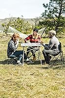 Vista 8 de Stansport Mesa de listones de aluminio, 27.5 "x 27.5" x 27.5", blanco