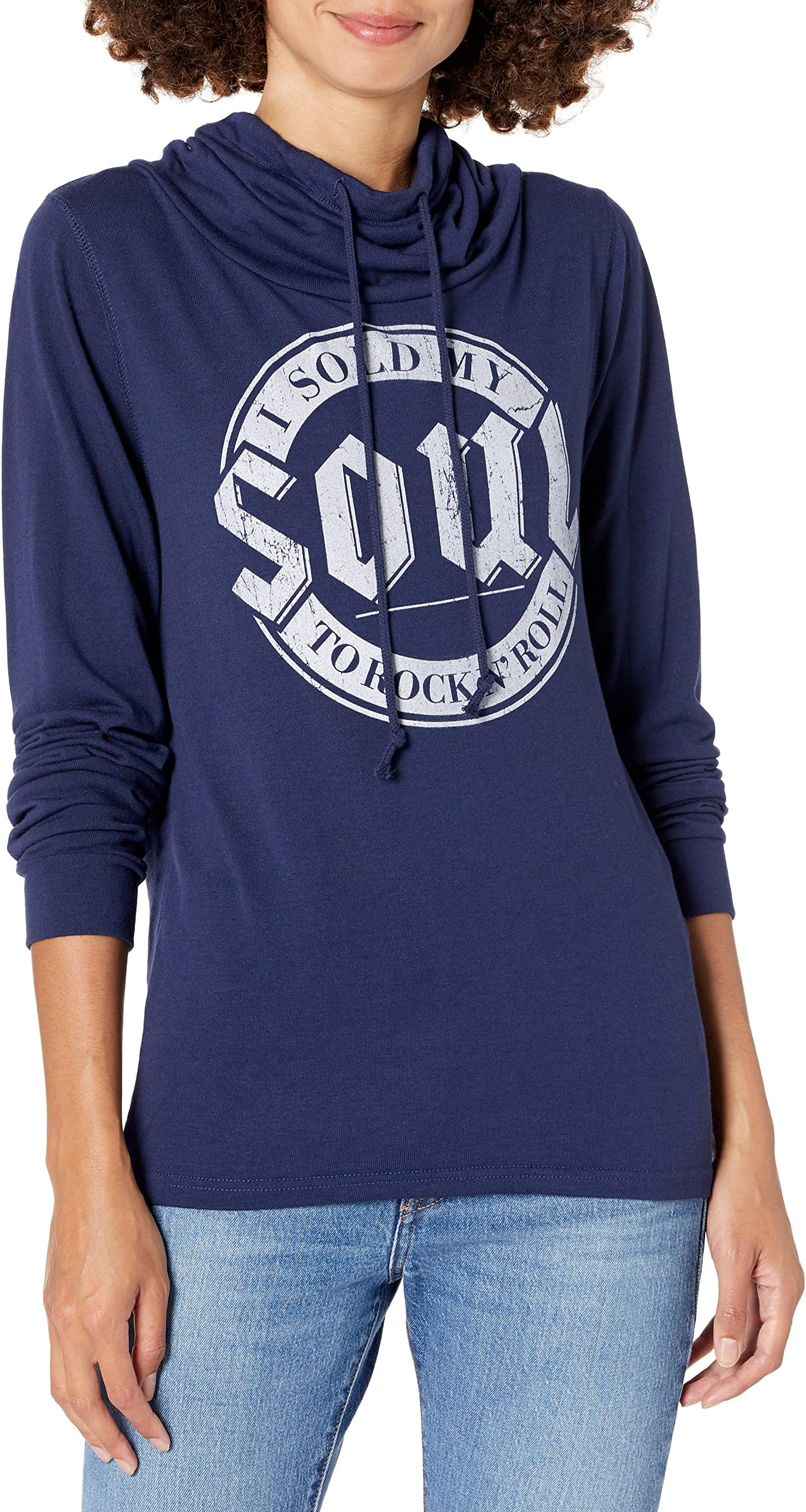 Fifth Sun womens Rebel Rose Women's Long Sleeve Cowls Shirt