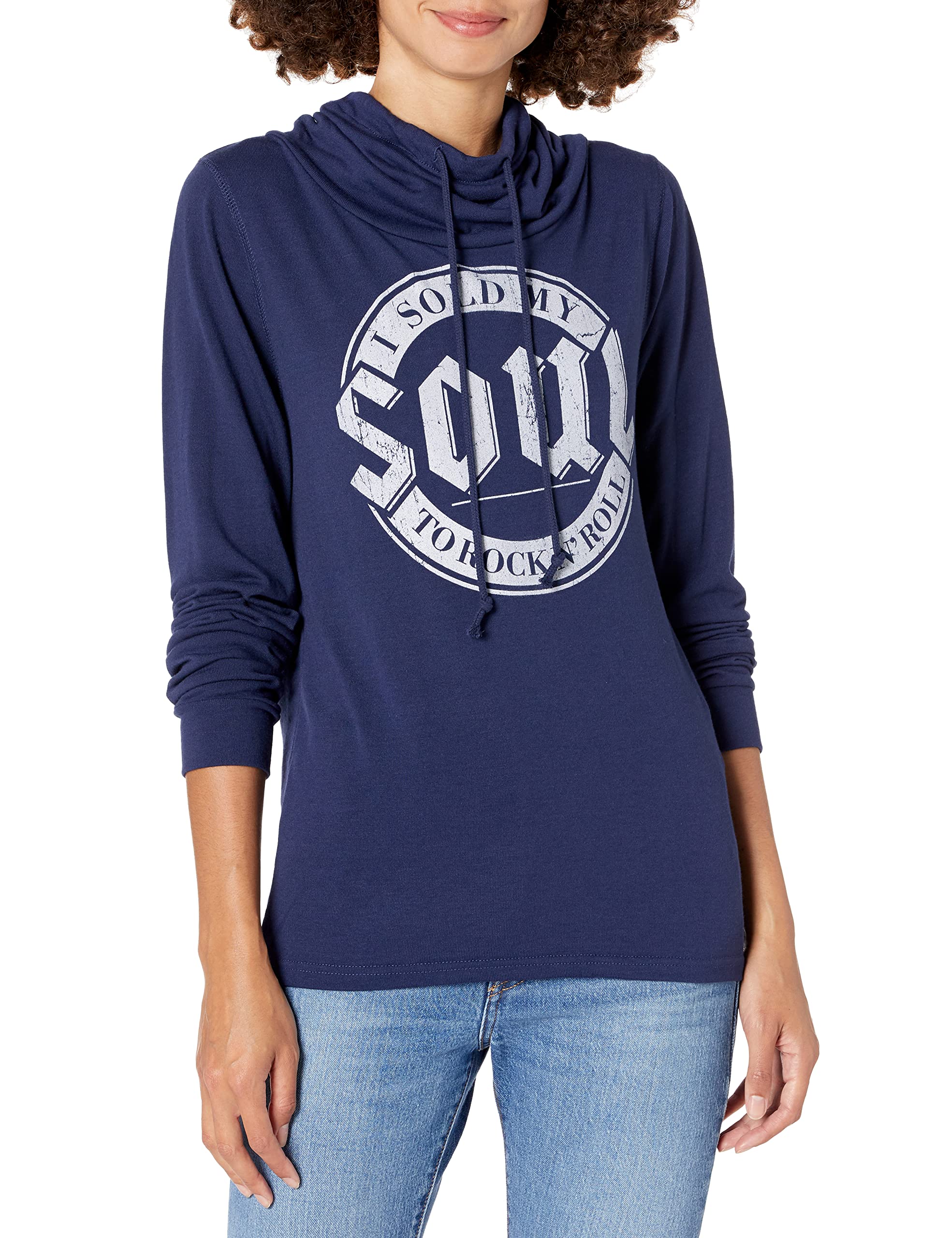 Fifth Sun womens Rebel Rose Women's Long Sleeve Cowls Shirt