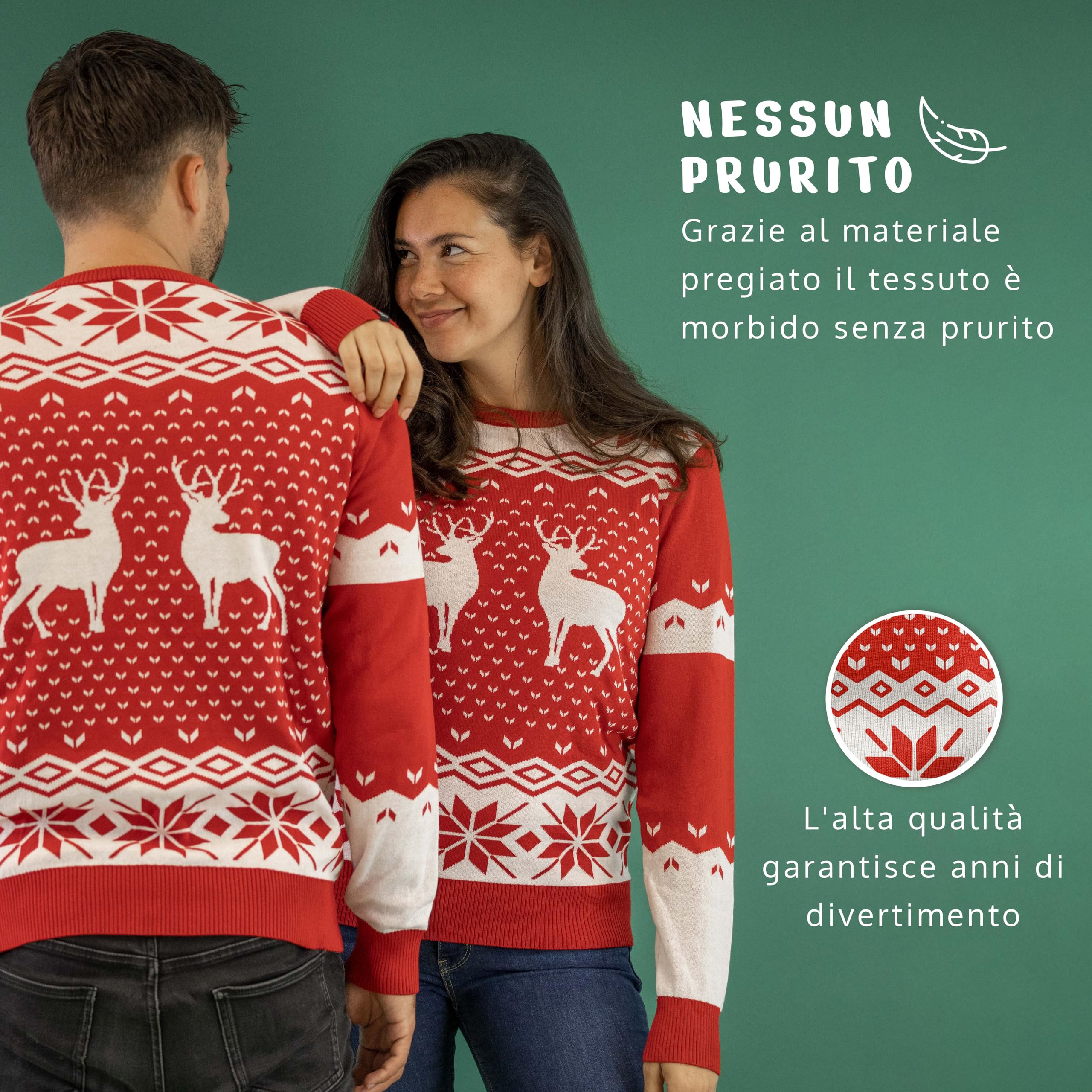 JAP Christmas, Maglione Natalizio Donna Uomo, Maglioni Natale, Maglioni Natalizi Famiglia, Classici