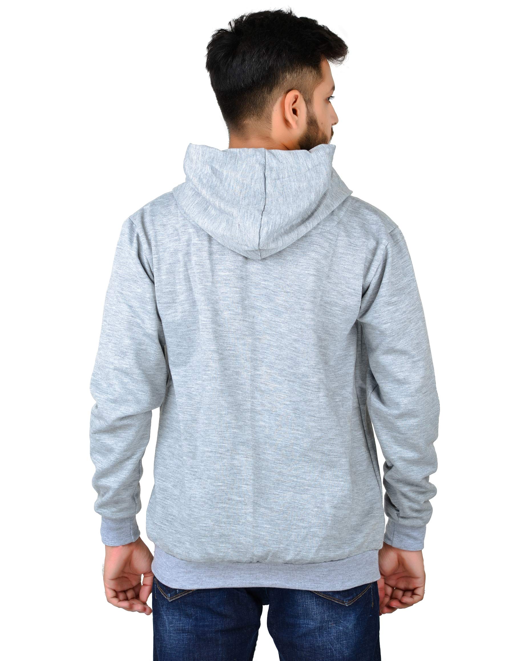 More & More Unisex-Adult Cotton Hooded Neck Panda Printed Hoodie (Panda Hoodie Milange Grey-L_Milange Grey_L) - Image 5 thumbnail