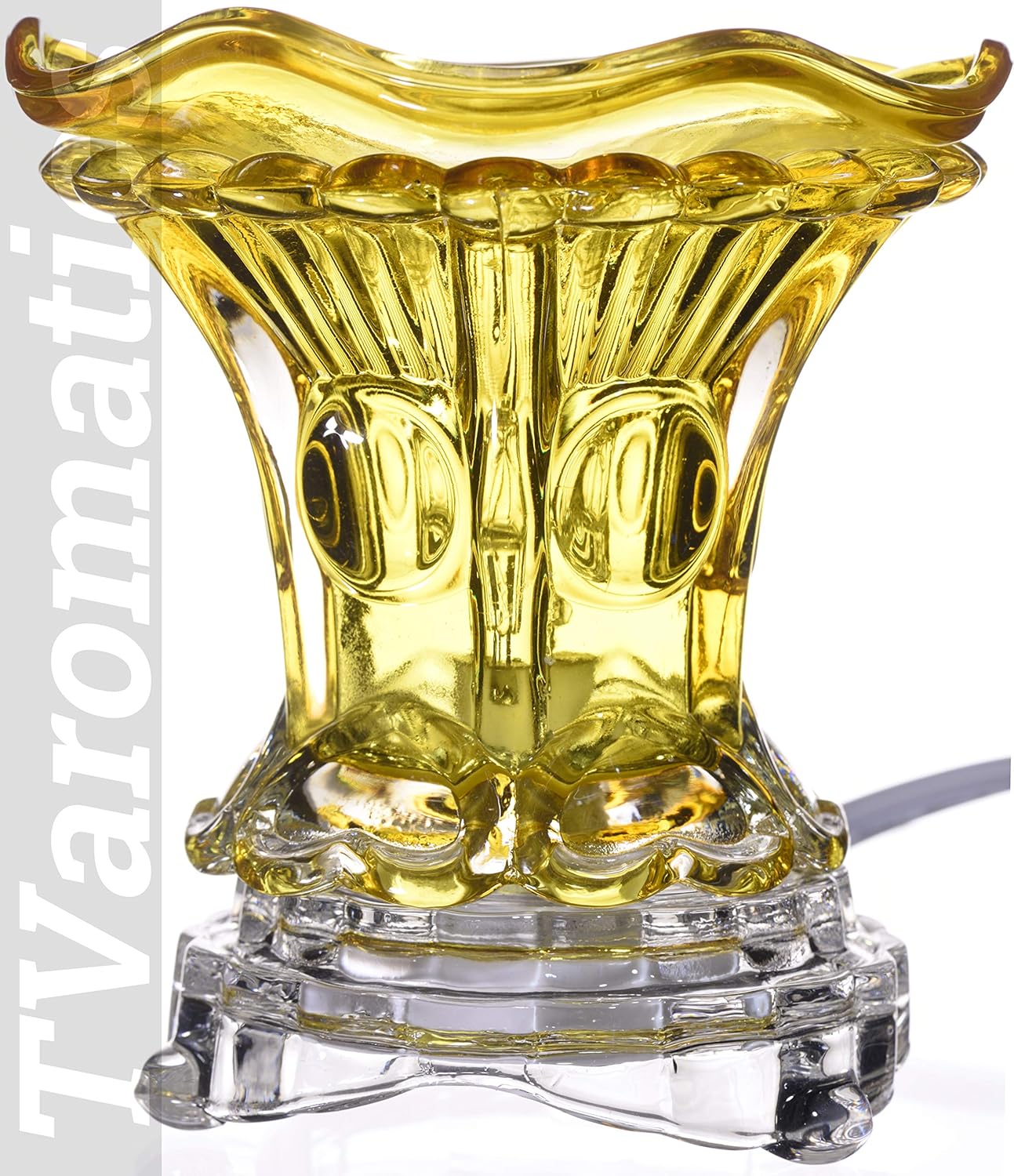 TVaromatics Amber Flared Glass Electric Aroma Lamp Oil and Wax Tart Warmer