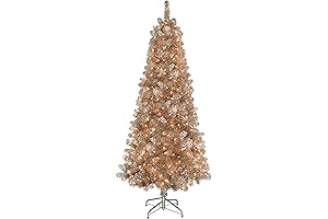 Puleo International 6.5' Pre-Lit Artificial Gold Christmas Tree with Clear Lights