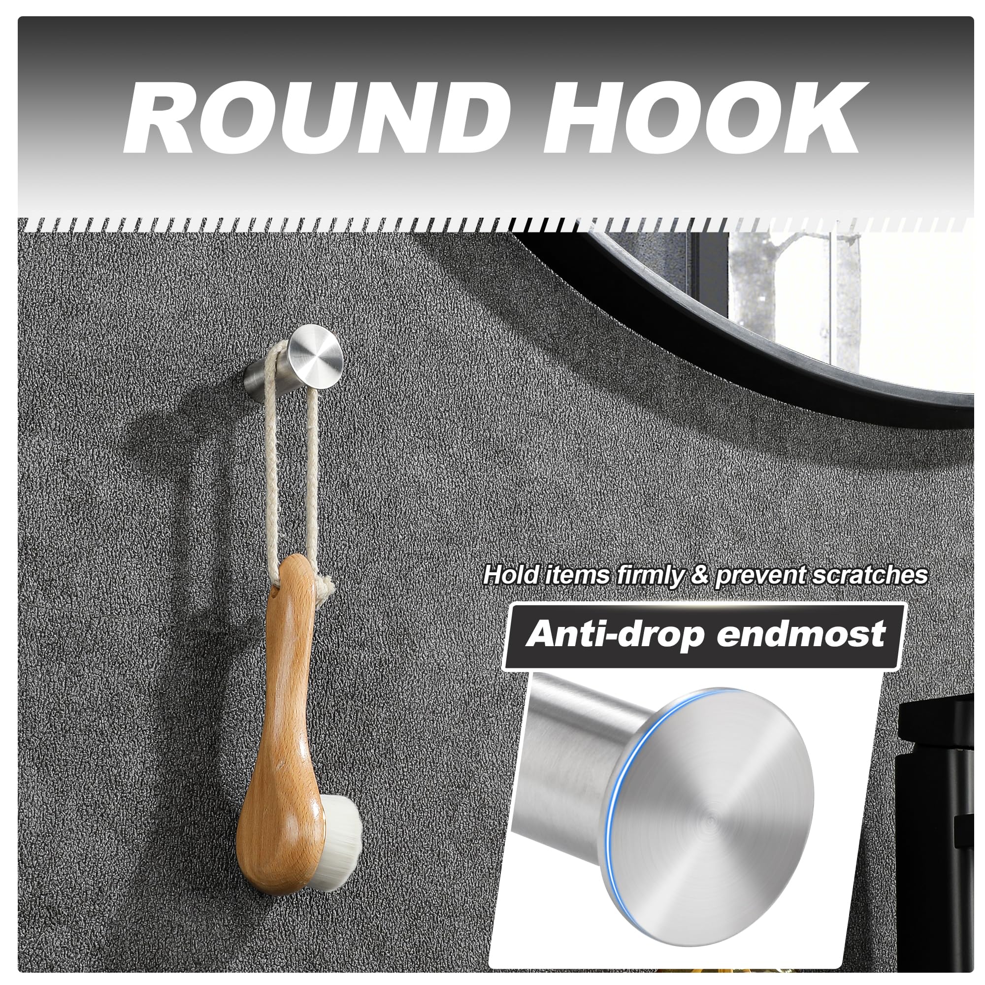 SAYAYO 4PCS Coat Hooks Screw-in Bathroom Towel Robe Hook - Image 3