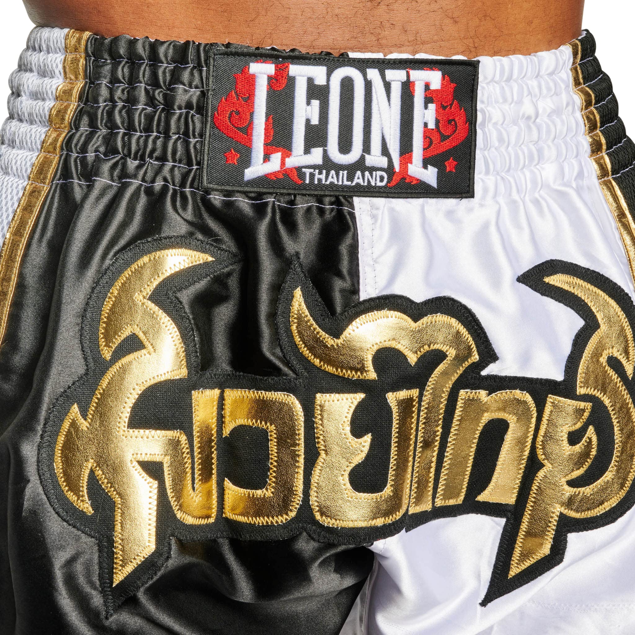 LEONE 1947, Panta Thai SIAM Bianco-Nero/XL, Unisex Adulto - AB875
