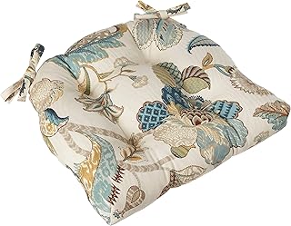 Pillow Perfect Indoor/Finders Keepers French Blue Reversible Chair Pads, 2 Pack, 2 Count (Pack of 1)