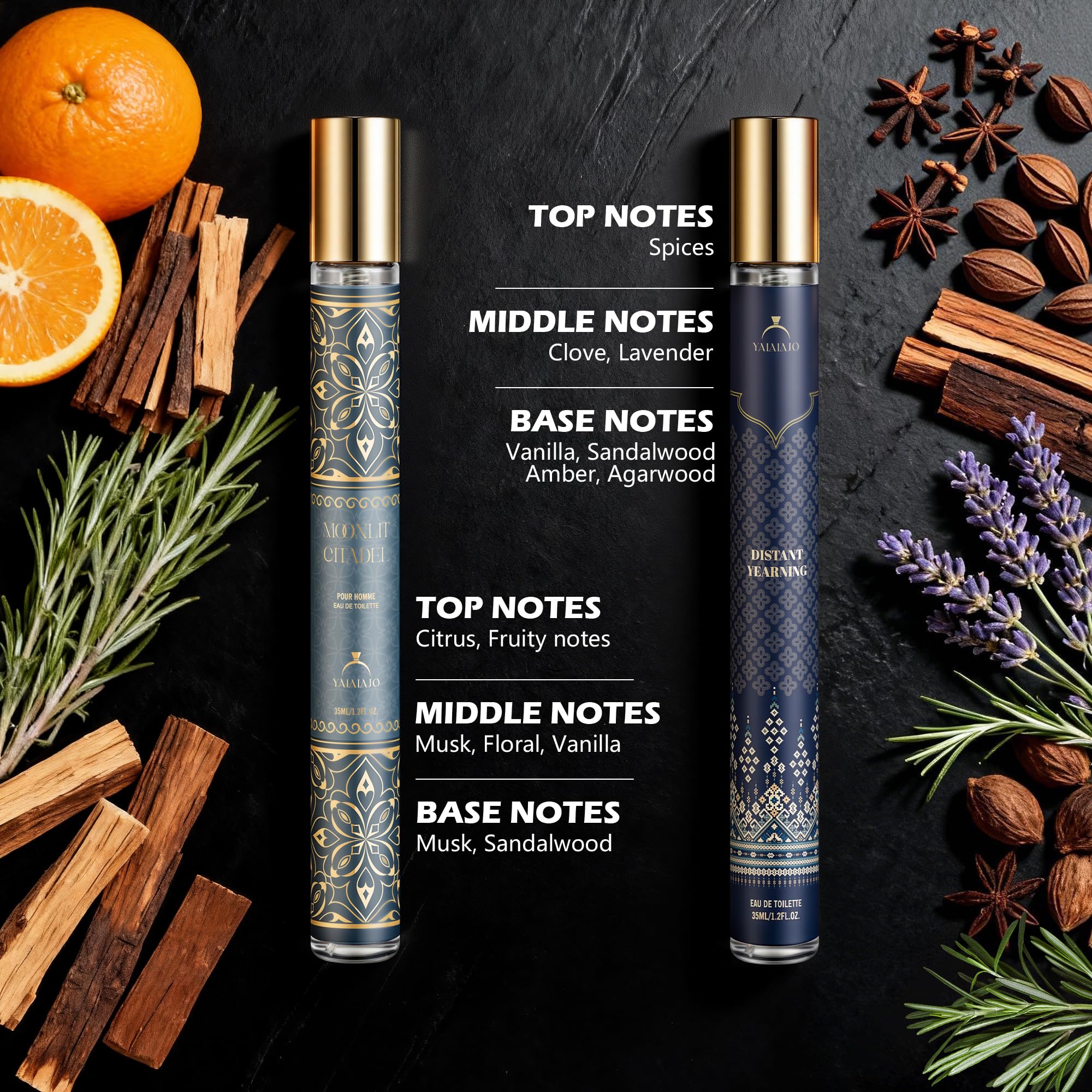 Profumo da uomo, 6 x 35 ml, Eau de Parfum, profumo da uomo, con bergamotto, vaniglia e sandalo, profumo duraturo in qualità profumata, fresco e sensuale, mini set di profumi da viaggio