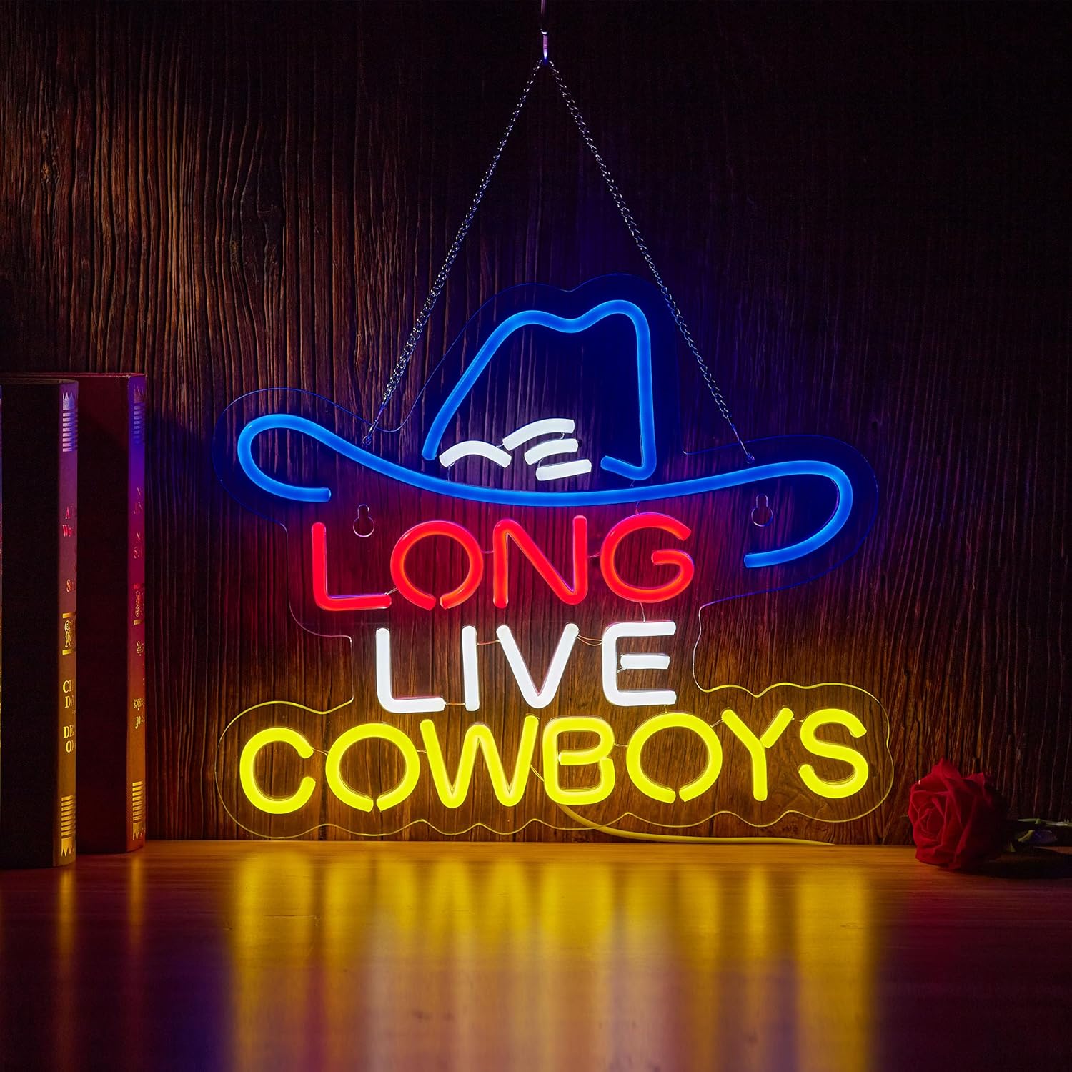 Long Live Cowboy Neon Sign for Wall Décor LED Cowboy Neon Sign Decor Light.