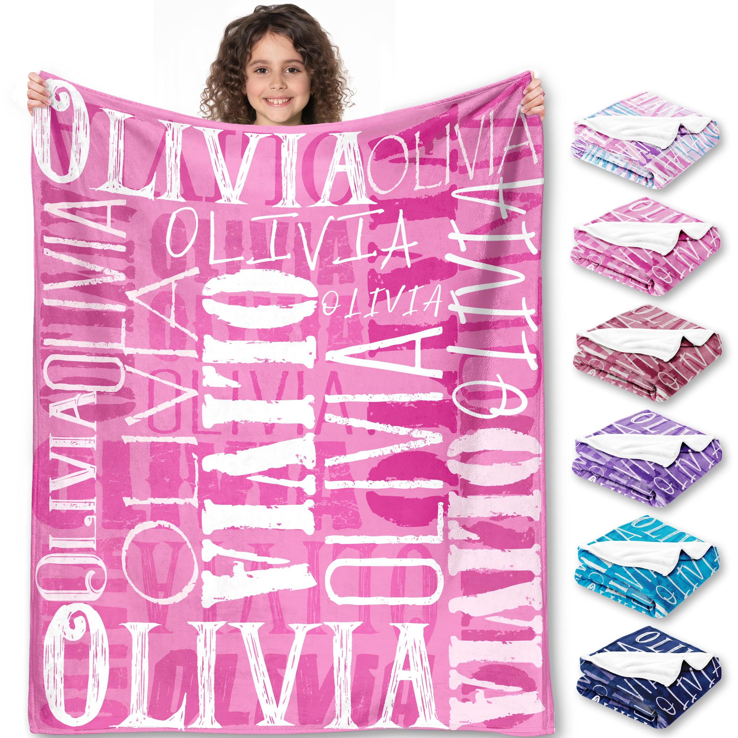 Yofair Personalized Blanket With Name – Custom Flannel Throw For Baby, Kids, Adults