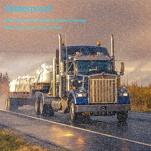 Miniatura 4 de 2 luces de guardabarros con pedestal de doble cara ámbarroja con montaje de perno, 52 luces LED cuadradas para semirremolques, Peterbilt Kenworth