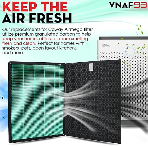 Miniatura 3 de Paquete de 4 filtros de repuesto de filtro HEPA 400400S para Coway AIRMEGA Max2 400400S 400 400 s 400 (G) 400 s(G), purificador de aire, Max 2 Green