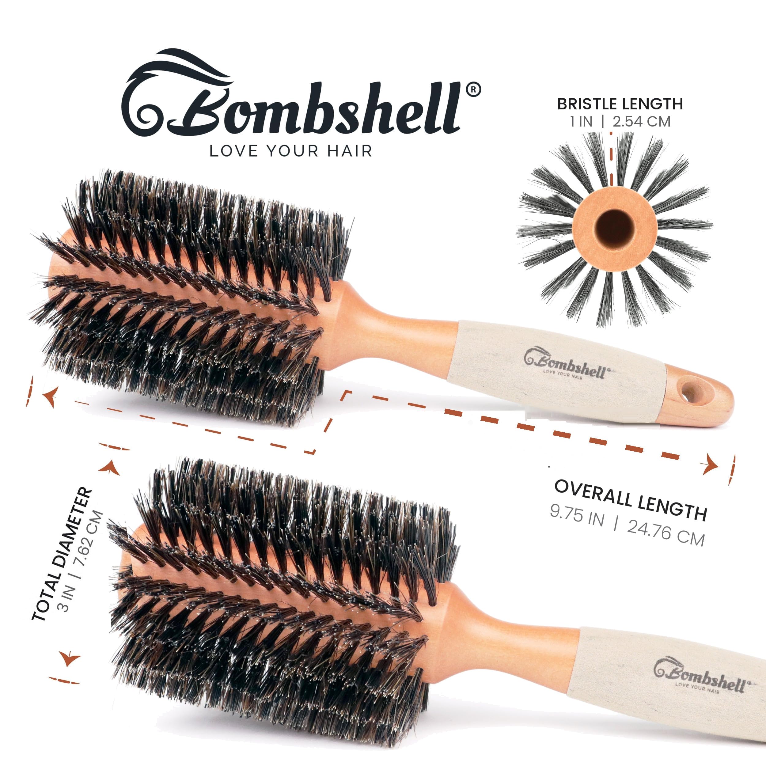bombshell Blowout Szczotka do włosów klasyczna okrągła zrównoważona szczotka do włosów (7,6 cm)