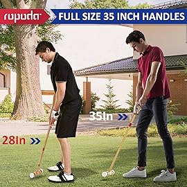 ropoda 35In Updated Six-Player Croquet Set with Wooden Mallets, Colored Balls, Sturdy Carrying Bag for Adults &Kids, Croquet Set Perfect for Lawn,Backyard,Park and More