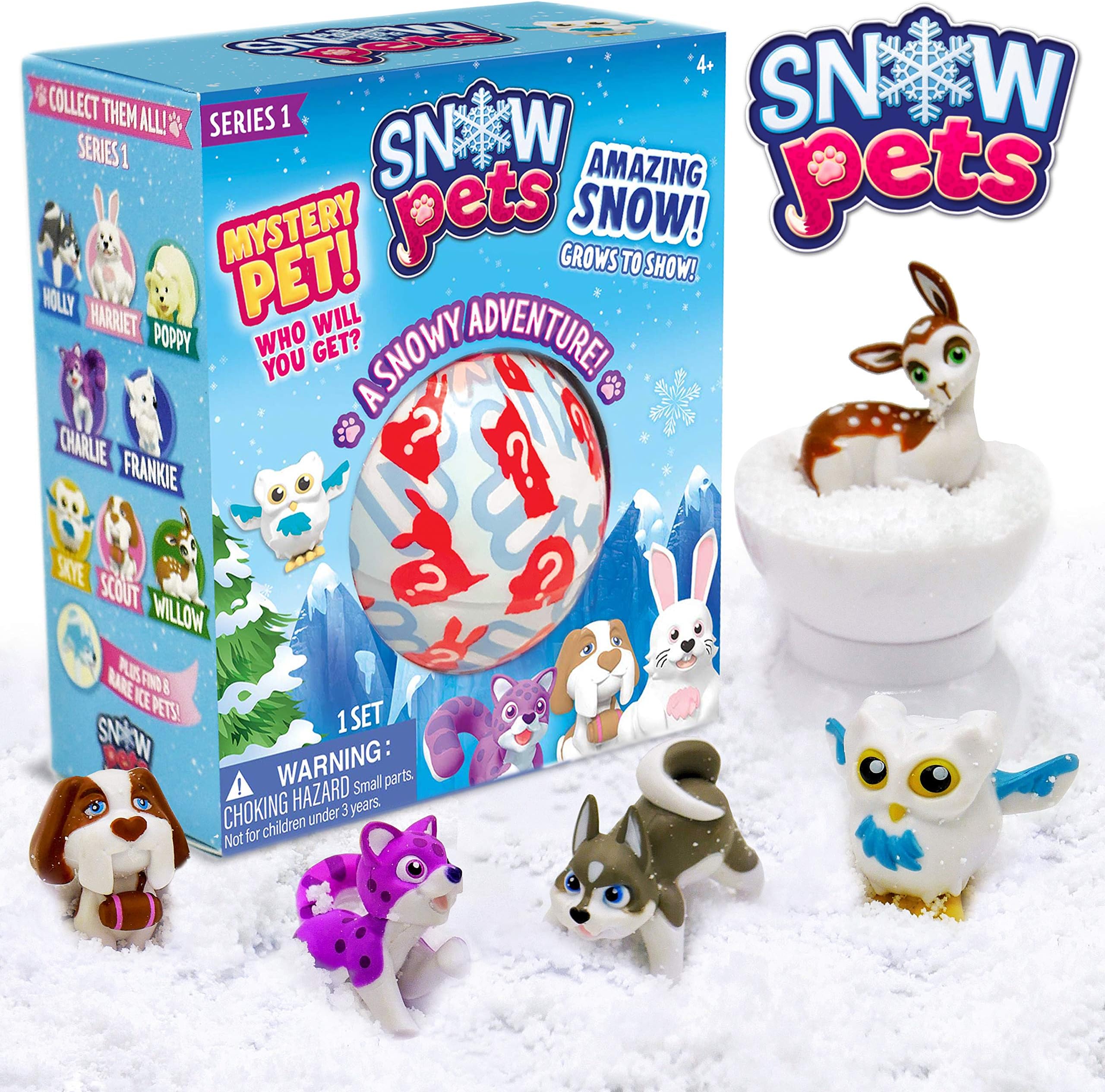 Be Amazing! Toys Snow Pets – Series 1 A Snowy Adventure - Surprise Snow Pals for Kids - Collectible Animal Figurines for Boys and Girls - Fun Snow Toys for Children - Cute Pencil Toppers
