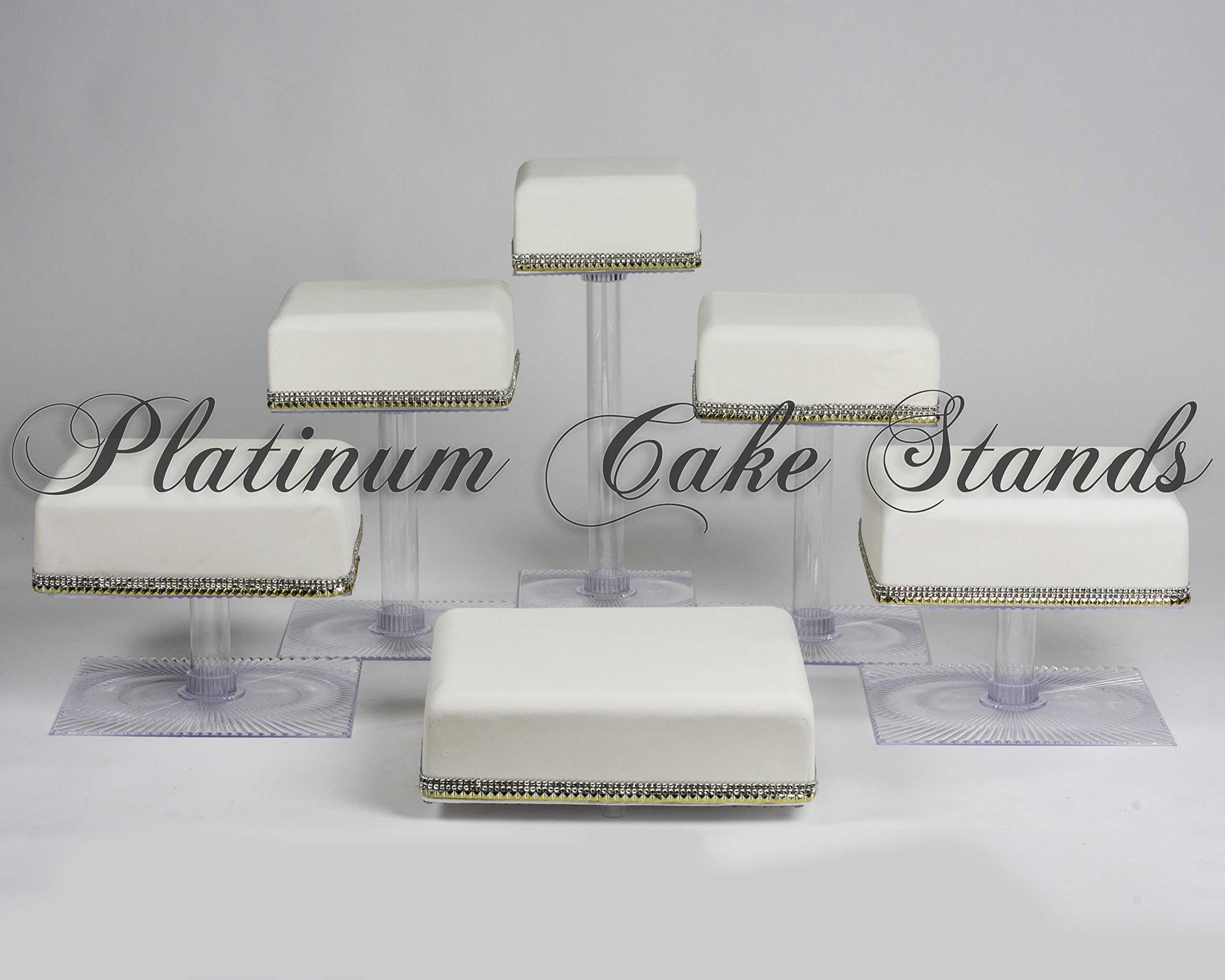 Amazon.com | PLATINUM CAKEWARE 7 Tier Clear Cascade Wedding Cake Stand ...