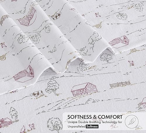 Vista 241 de RUVANTI Sábanas de franela 100% algodón King 4 piezas Celestial Stag Ciervo celestial