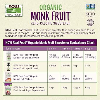 NOW Real Food, Organic Monk Fruit Extract Powder, Zero-Calorie Sweetener, 3.7 oz