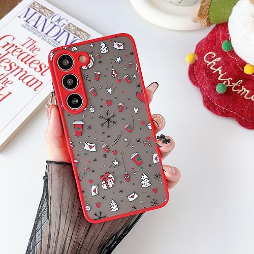 Miniatura 10 de ZTOFERA Funda de Navidad para Samsung Galaxy S23 Ultra 5G, bonito diseño de Feliz Navidad, regalo de silicona translúcida de policarbonato duro +