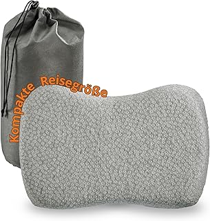 sleepling Nackenkissen 50 x 35 x 12 cm, orthopädisches Kissen, Memory Foam Visco Kopfkissen mit Travel Bag für Reisen, ergonomisches Nackenstützkissen für Allergiker, Made in EU, Waschbar, grau