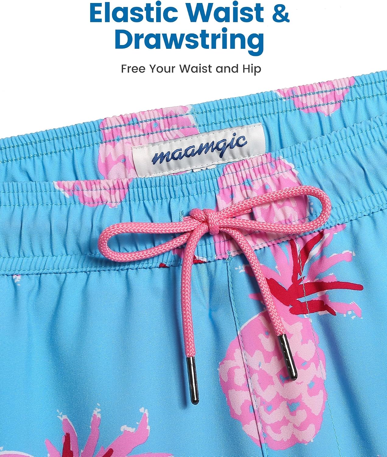 maamgic Mens Swim Trunks with Compression Liner 5 Inch, Quick Dry Bathing Suit with Zipper Pockets, No-Chafing Swim Shorts thumbnail