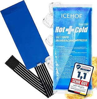 ICEHOF Kühlpad mit Vlies-Hülle - Kuschelweich, lange Kühldauer - Kühlpack Gel Kühlakku Kühlgel Kühlkompresse Kälte-Kompresse Kühlkompressen Kühlbeutel Eisbeutel Blau