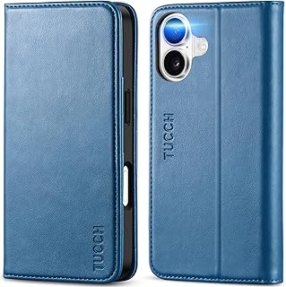 TUCCH iphone17 対応 ケース手帳型 6.3インチ 3つカードスロット キックスタンド機能 ストラップホール付き RFIDブロッキング PU合皮 TPU素材 衝撃吸収 全面保護 あいほん17対応 財布型ケース 2025年発売 5G レイクブルー