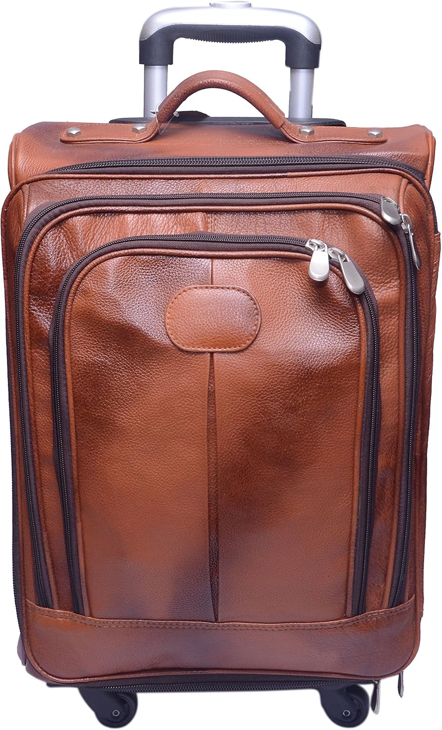 Grasshooper Leather 4 Wheels Travellers Trolley Bag Luggage