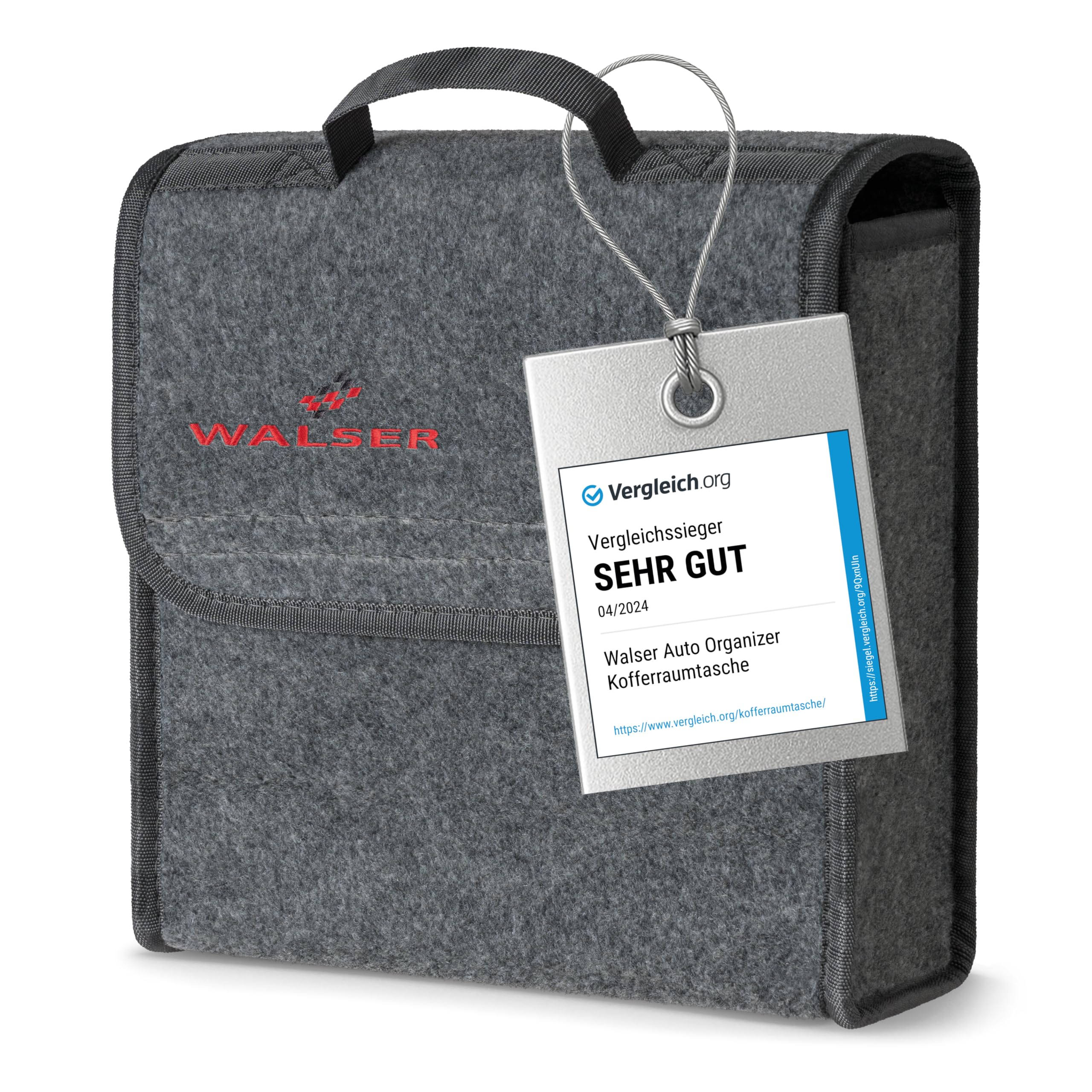 Walser Kofferraumtasche Toolbag Größe S, Nadelfilz Kofferraum-Organizer, Autotasche, Aufbewahrungstasche, Kofferraum-Toolbag 28x14x28cm