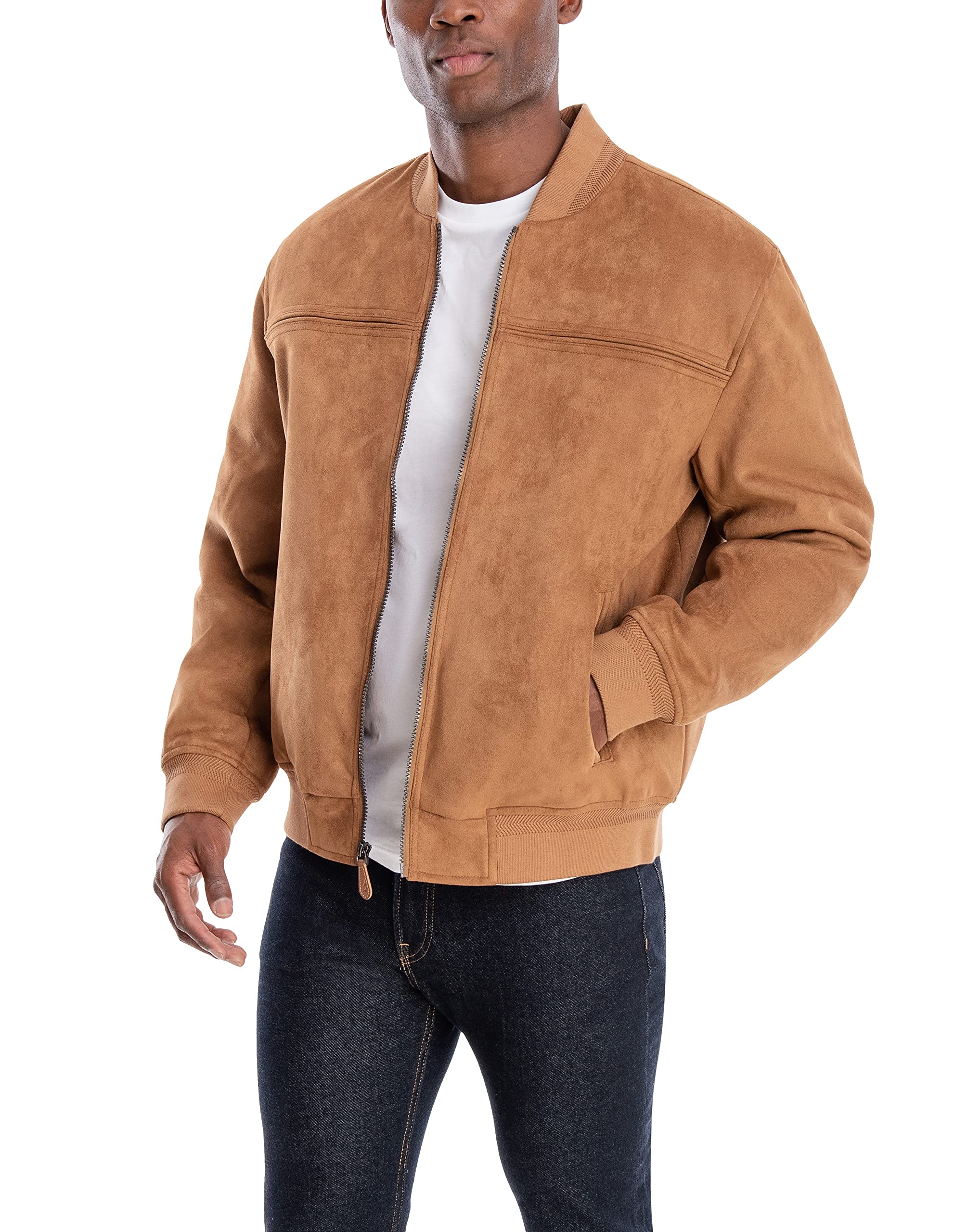 LONDON FOG Men's Microsuede Bomber