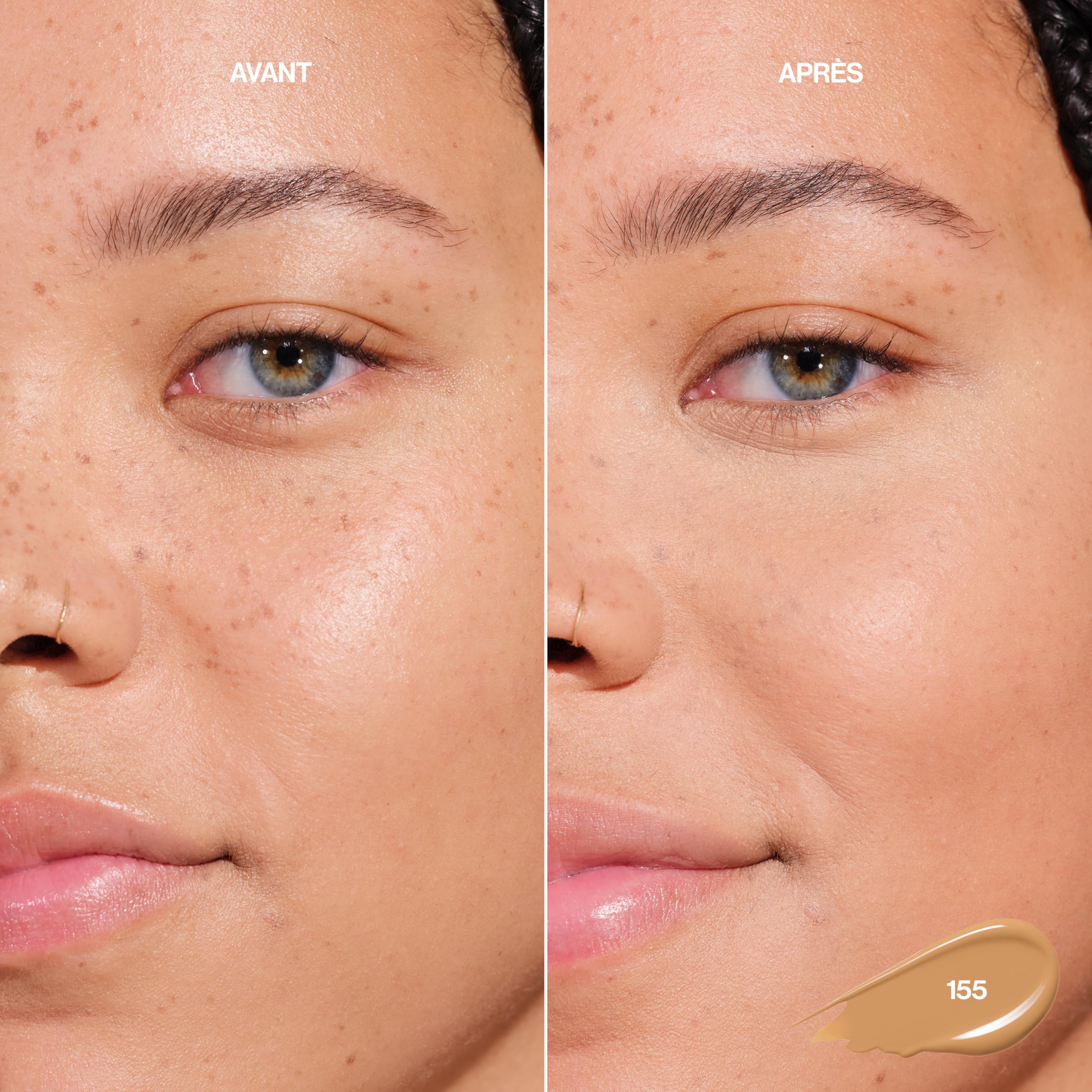 Visiter la boutique REVLON Revlon Glimmer Brightening Concealer, Anti Cernes illuminateur, Couvrance légère, Vitamine C, Caféine et Stévioside, Sans transfert, Tenue 24h, 155, 9 ml in use