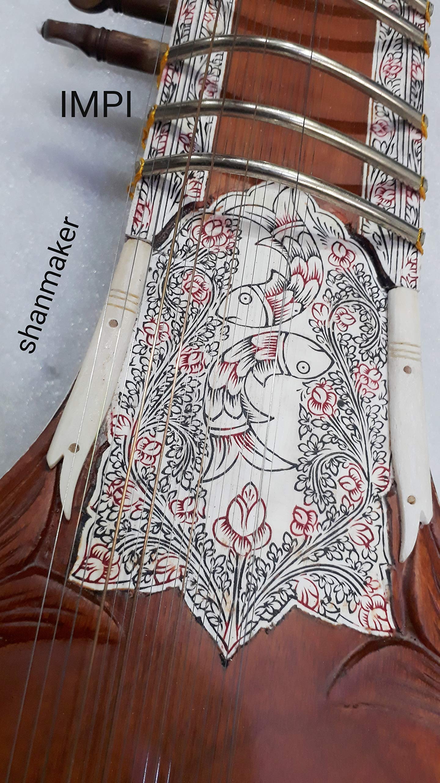 Sitar professionale da concerto di qualità, semi elettrico ben stagionato, fatto a mano