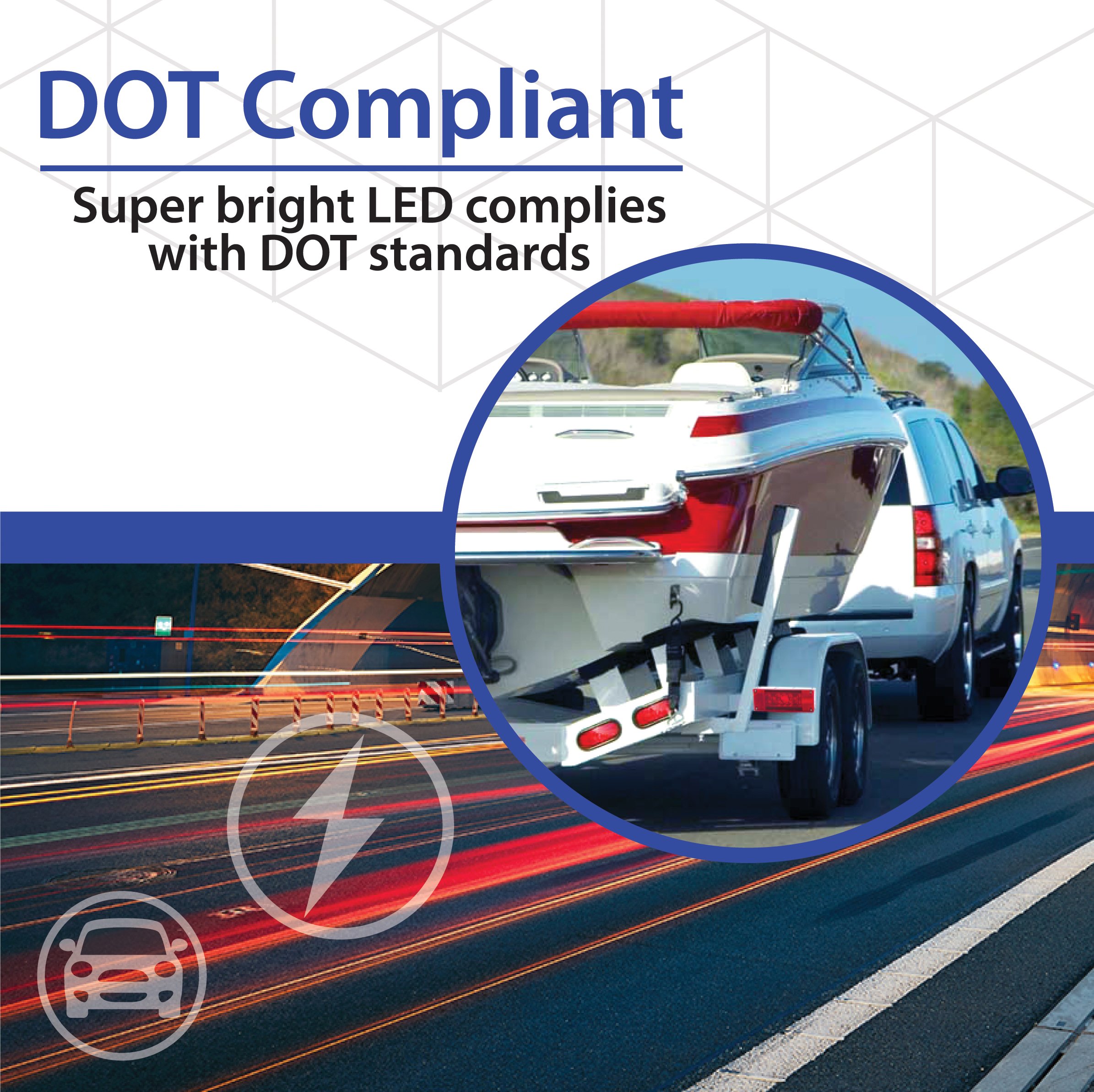 Snapklik.com : 12V LED Trailer Lights Kit, Attachable Tail Lights For ...