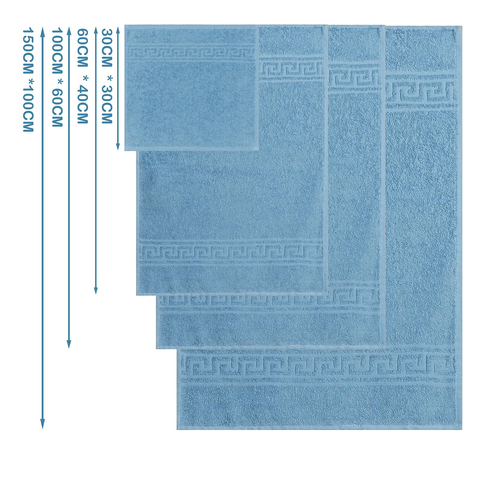 nice homeit Juego de Toallas de baño de 12 Piezas – Toallas para Cara, bidé, Ducha y Invitados de 100% algodón – Suaves, antipilling, súper absorbentes, Made in Italy
