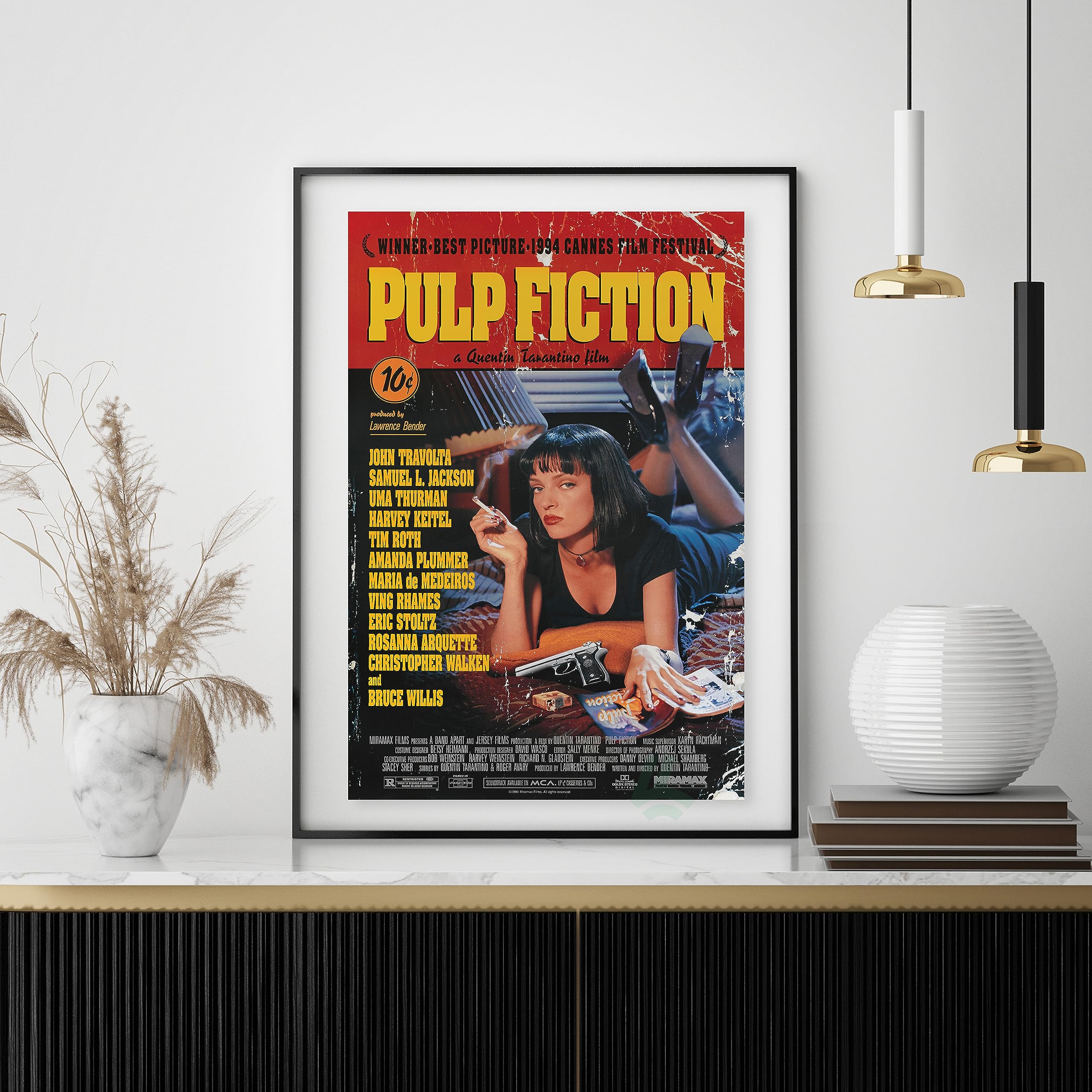 Pulp Fiction Movie Poster - Aesthetic Trippy Wall Art, Quentin