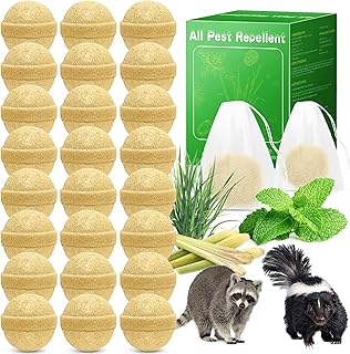 24 Pack Peppermint Skunk Repellent, Natural Raccoon Repellent Keep Skunks Out from Outdoor Yard Attic Garden House, Long-Lasting Protection, Safe for Dogs and Children