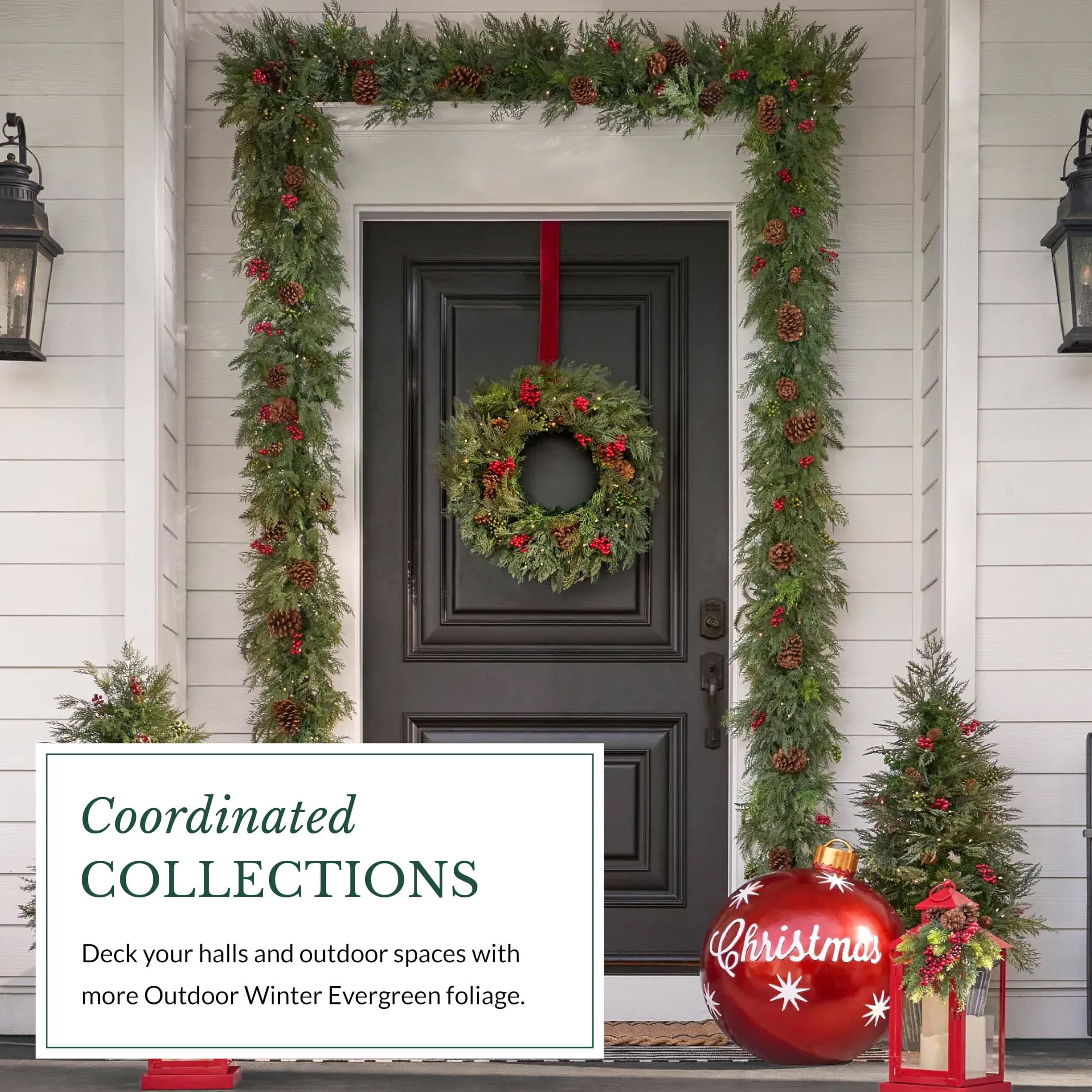 Amazon.com: Balsam Hill Outdoor Winter Evergreen Christmas Wreath