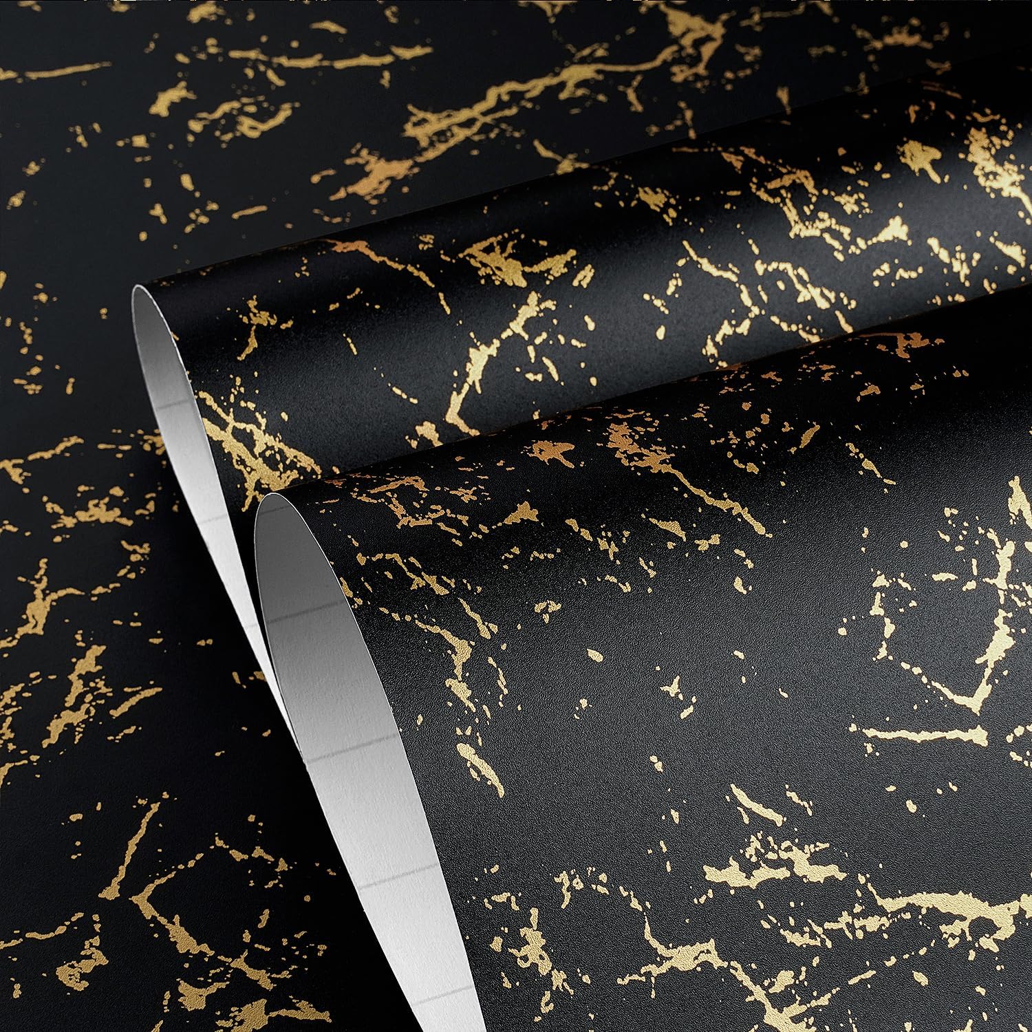 YENHOME 30"X118" Elegant Removable Marble Wallpaper Peel and Stick on Wallpaper for Bedroom Bathroom Wall Countertops Waterproof Self Adhesive Black Gold Marble Contact Paper Self Stick Wall Paper 30" x 118" Black Gold
