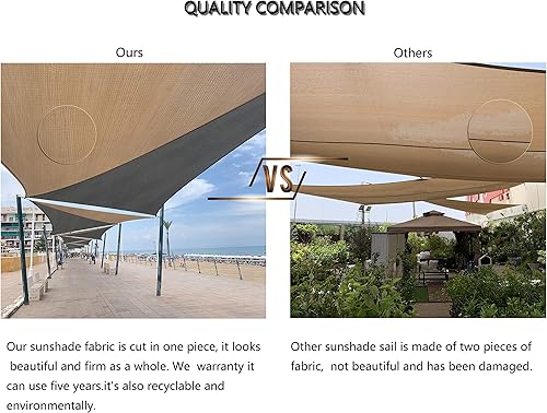 Miniatura 6 de Tronssien - Toldo rectangular, 95 % de bloqueo UV, carpa para patio y jardín exterior, actividades de patio