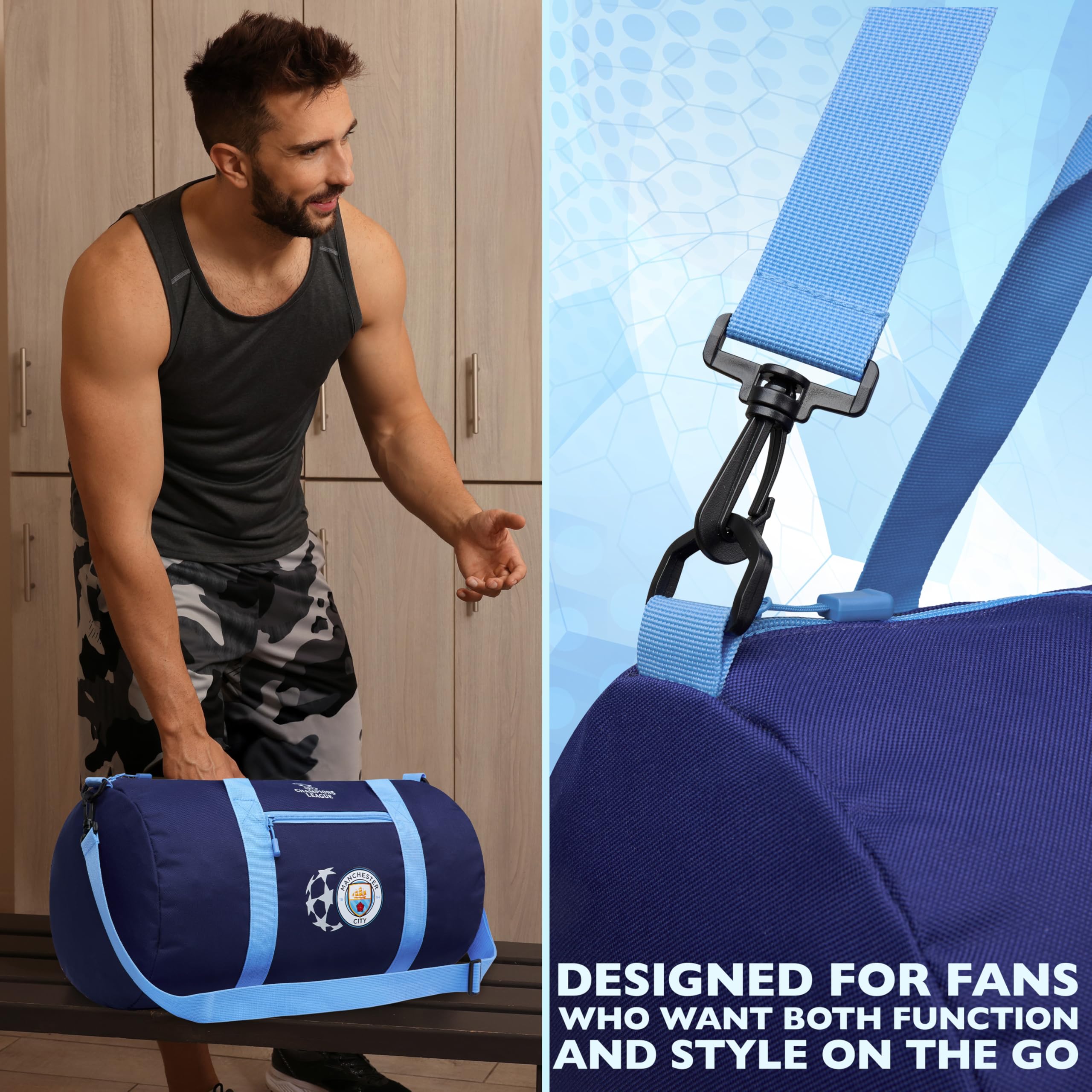 Manchester City F.C. Torba sportowa dla mężczyzn, nastolatków, sprzęt kibiców, duża torba na siłownię do piłki nożnej, na noc, weekend