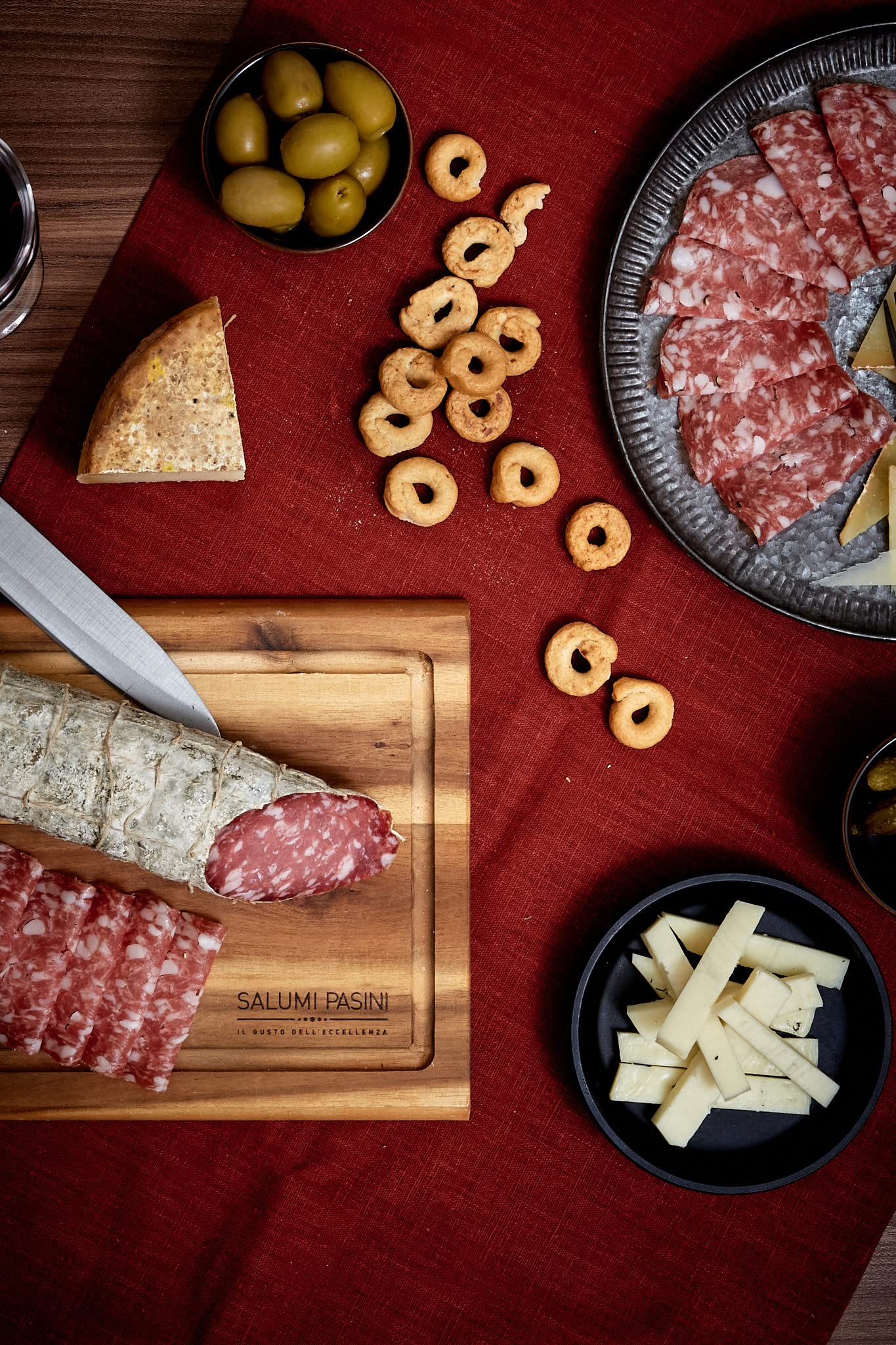 Aperitif Mix Salumi Pasini® | 6 Tabletts mit gemischten Wurstscheiben | Campagnolo-Salami, Mortadella, Rohschinken | Bereit zum Probieren