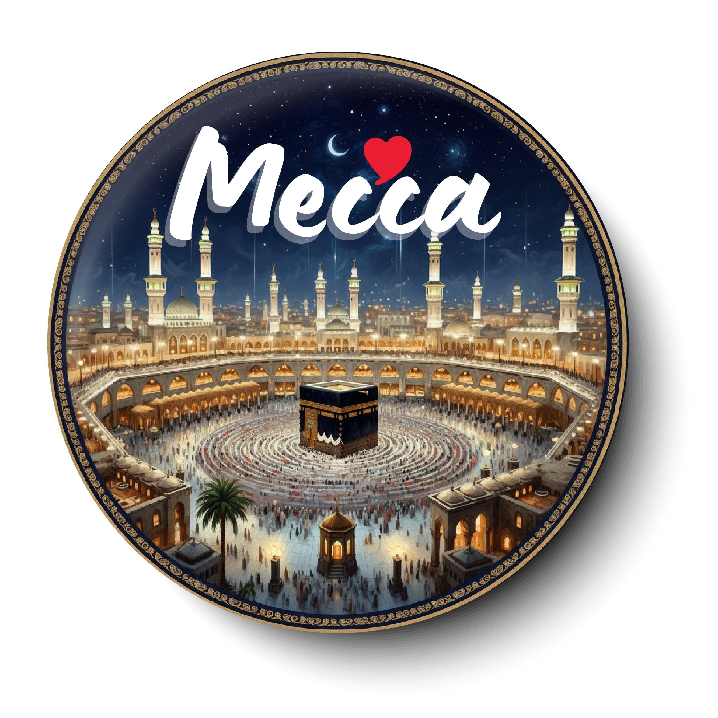 PEACOCKRIDE Love Mecca I Makkah Saudi Arabia I Islamic I Muslim I Spiritual I Frige Magnet (Multicolor, 75mm)-image-32