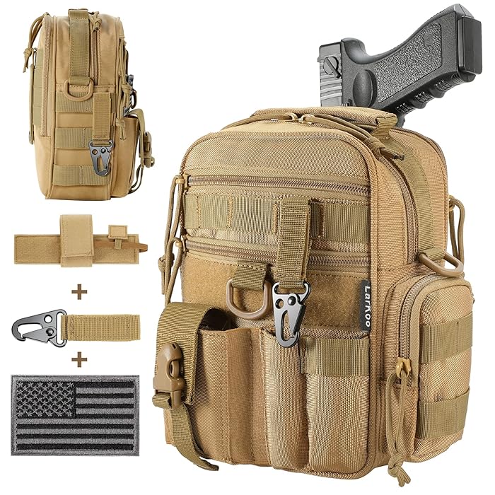 Buy LarKoo Tactical Handgun Shoulder Strap Messenger Bag Gun Ammo