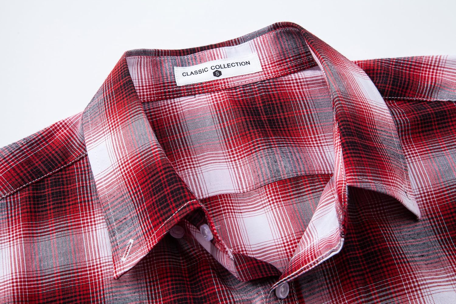 MUSE FATH Mens Long Sleeve Plaid Casual Shirts Soft Button Down with Pocket - Image 3