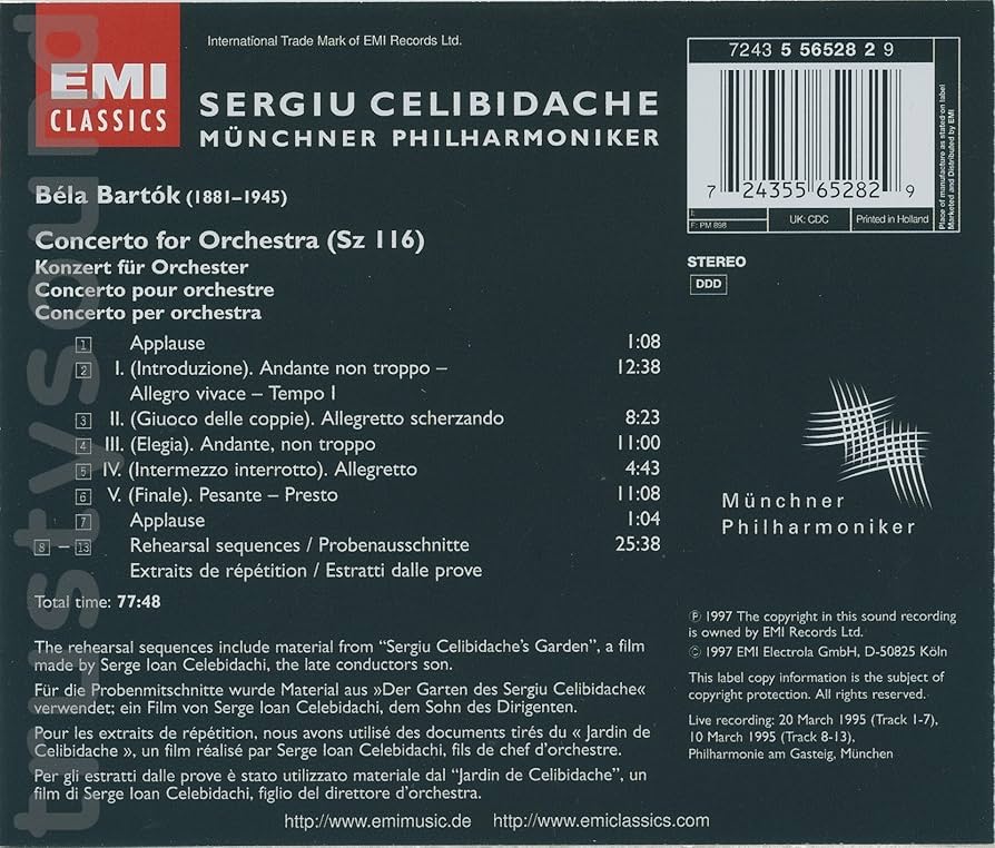 First Authorized Edition Vol. 1: Bartok: Konzert für