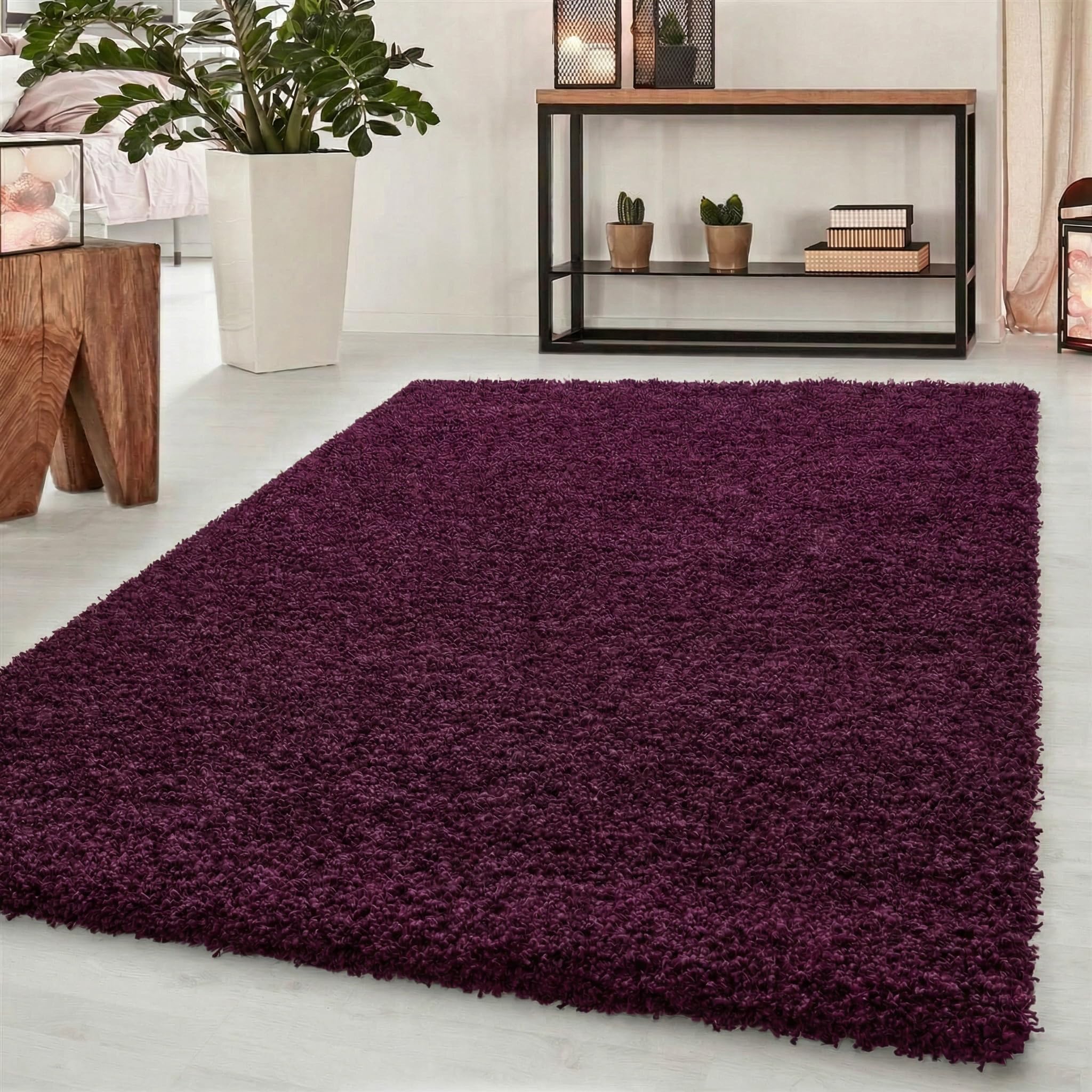 Abaseen Small Large Shaggy Rug Modern Rugs Living Room Extra Large Small Medium Rectangular Size Soft Touch Thick Pile Living Room Area Rugs Non Shedding (Purple, 80x150 cm) โ image 1