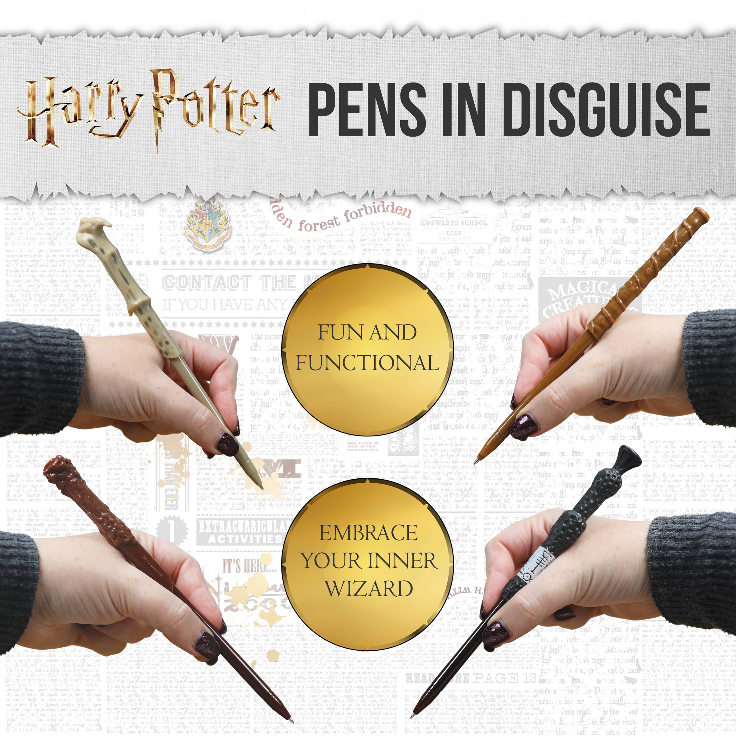 Harry Potter Zauberstab-Stift, 4 Stück, Quad-Stab-Packung, Lizenzprodukt, Schreibwaren, Geschenke